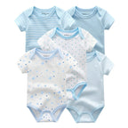 5 Piece Unisex Bodysuits 100% Cotton