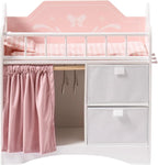 Wooden Baby Doll Crib Fits Dolls up to 21" for Girls 3+