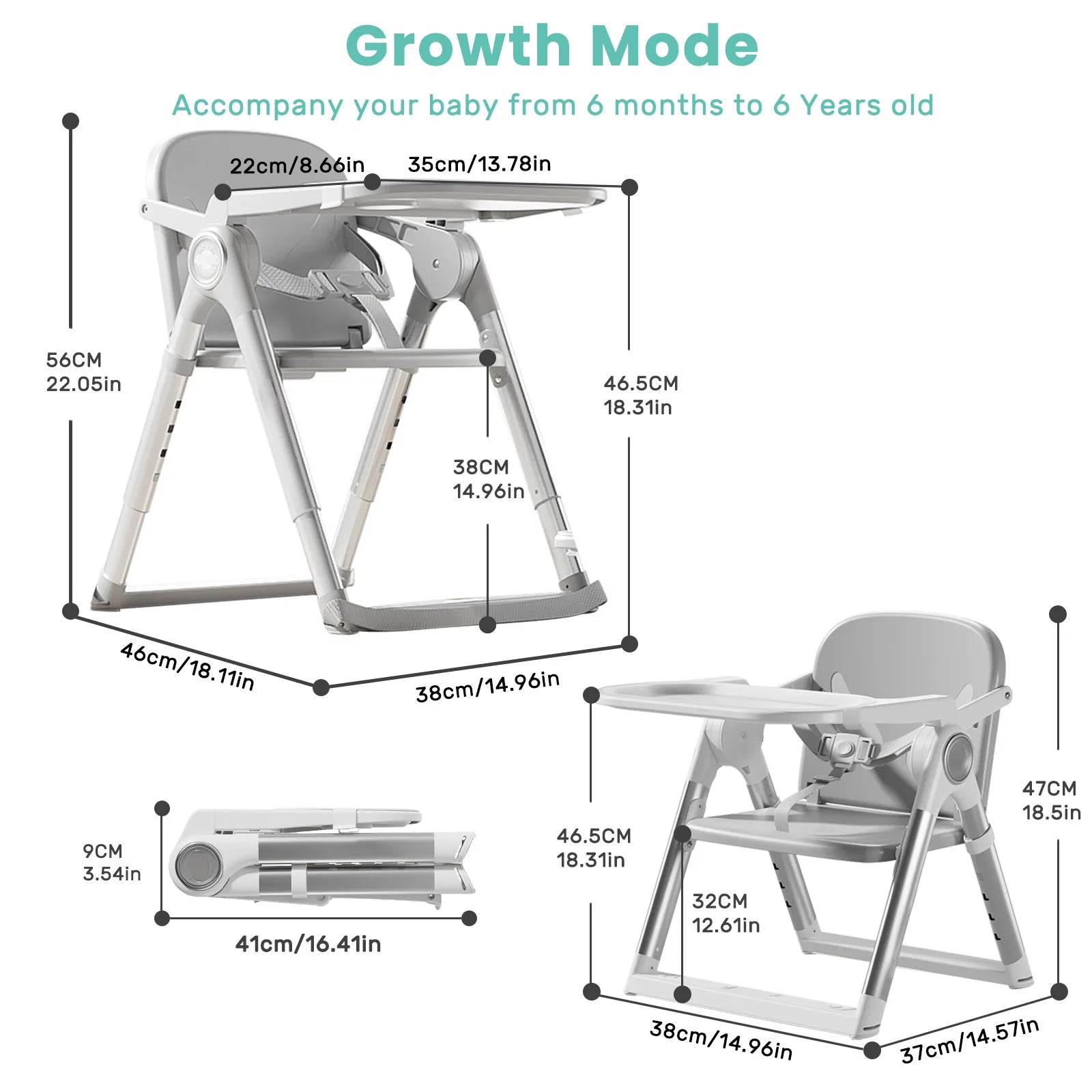 Baby Folding Booster / High Chair 6 M - 3 Years