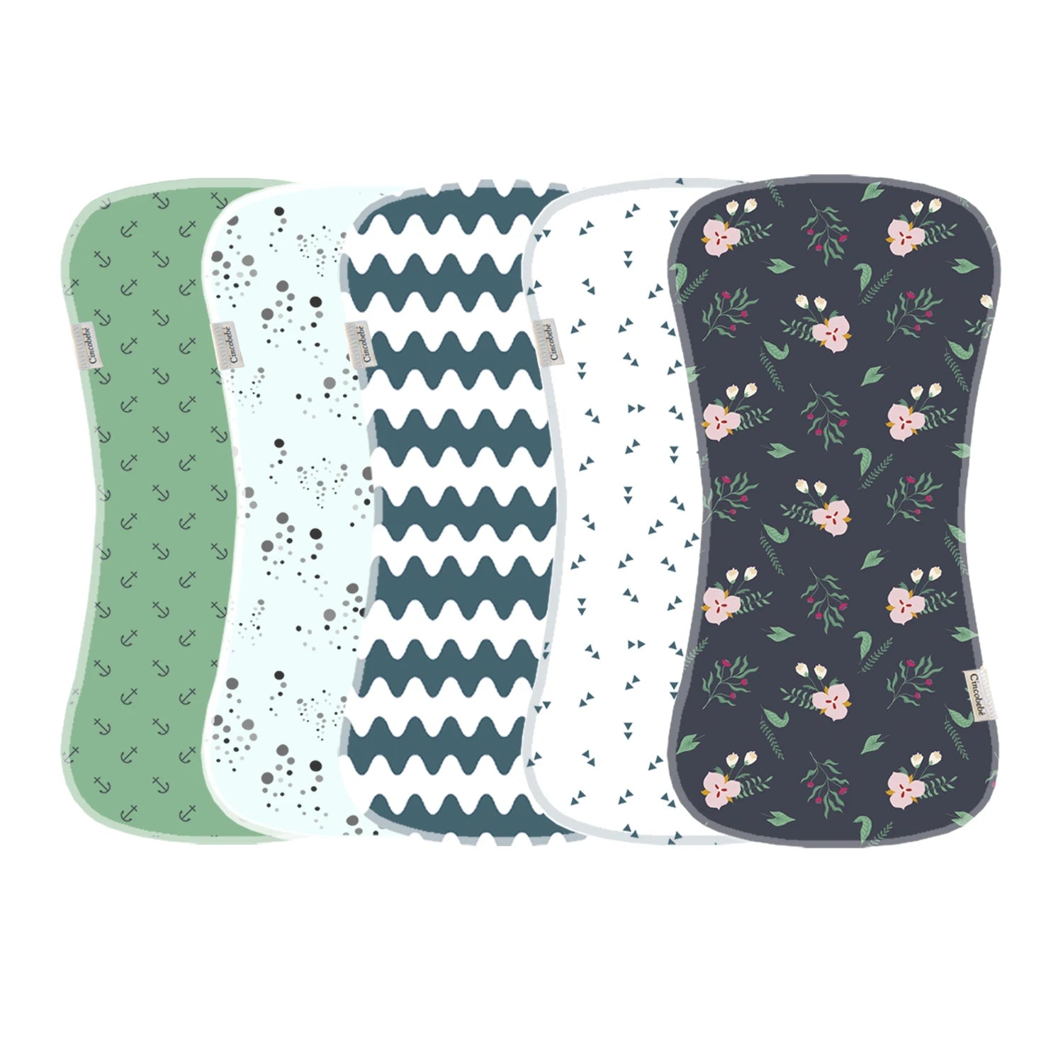 10-pack of soft and breathable baby burp towels