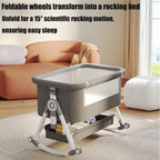 Foldable Baby Bassinet Portable Crib with Wheels