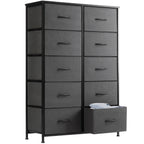 Bedside Table Fabric Drawers Steel Frame