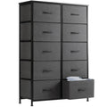 Bedside Table 10 Fabric Drawers Steel Frame