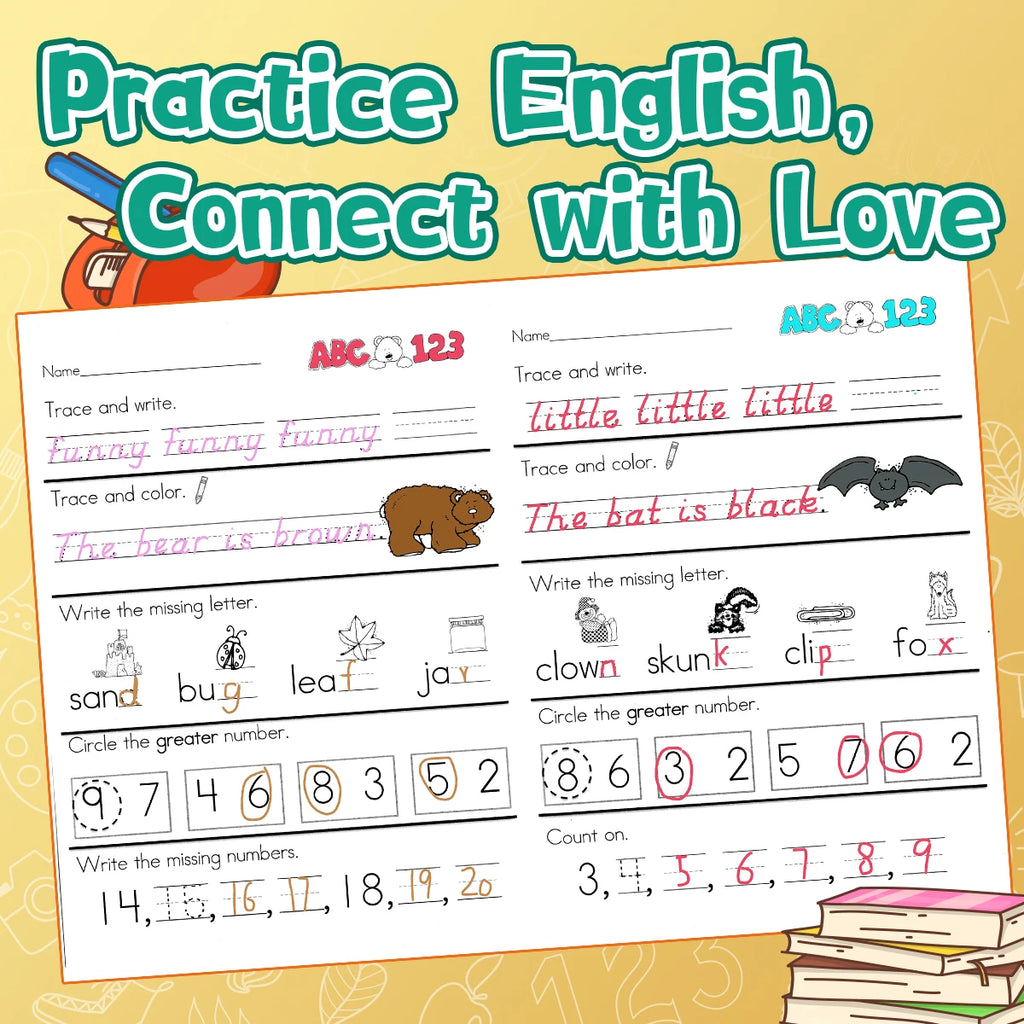 Workbook for Kindergarten, Preschool & Grade 1 Educational Activities