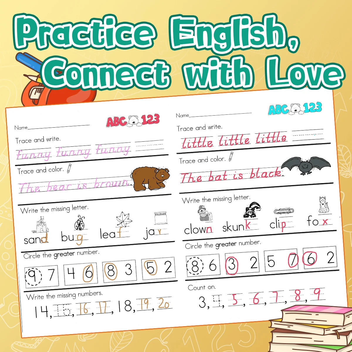 Workbook for Kindergarten, Preschool & Grade 1 Educational Activities