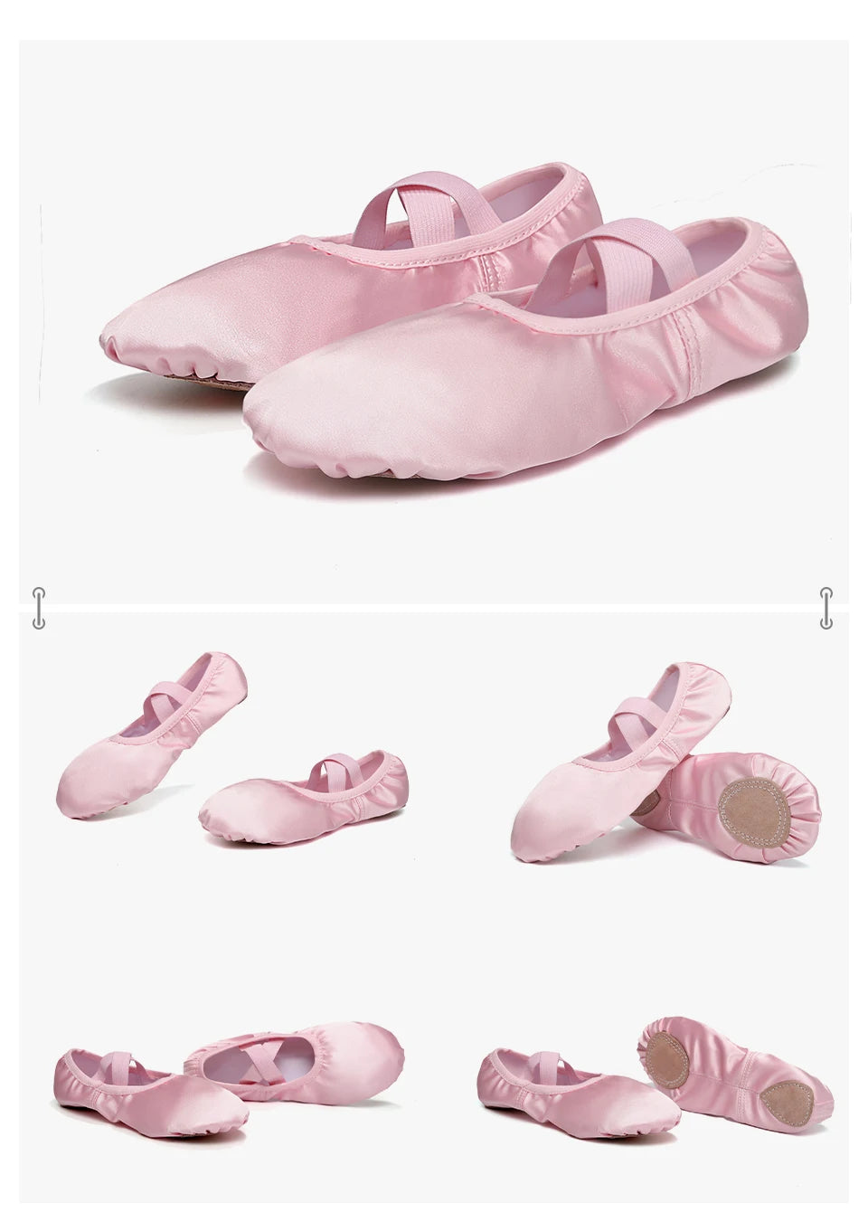 Women/Girls' Ballet Shoes Elastic Satin Flat Split Soft Sole