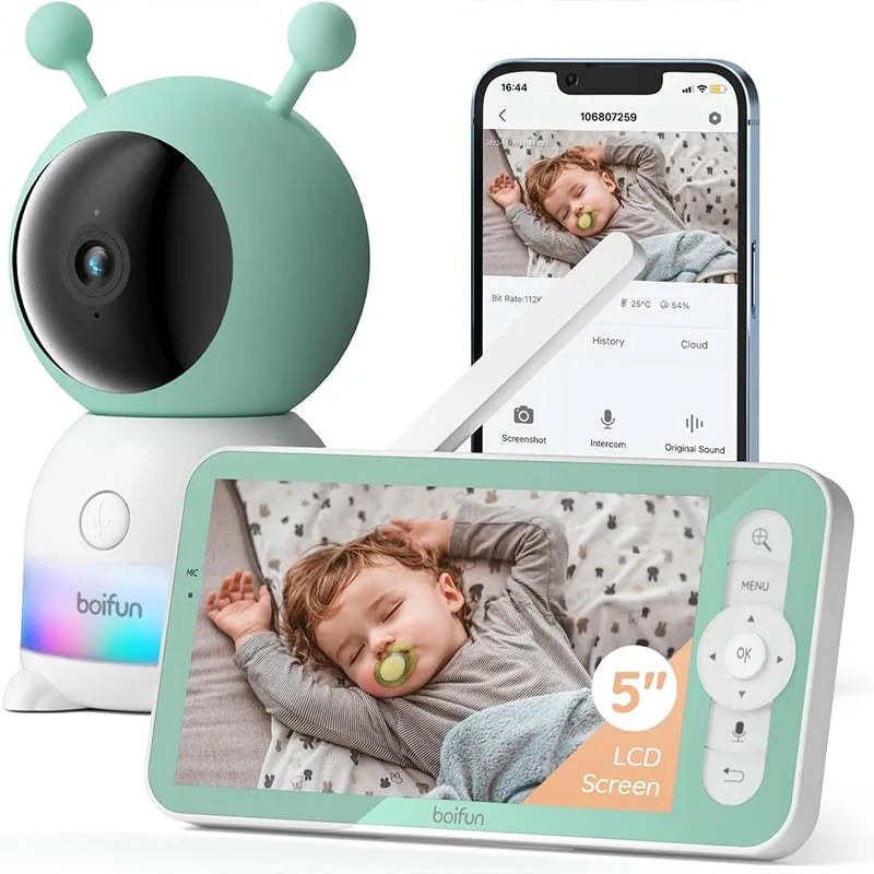 Baby Monitor, Camera,360° Rotation, Phone App,
