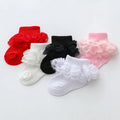5 pairs of double layered socks for baby girls