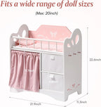 Wooden Baby Doll Crib Fits Dolls up to 21" for Girls 3+