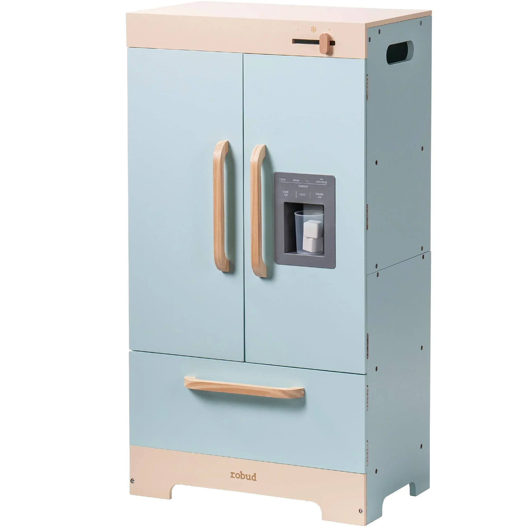 Toy Kitchen Refrigerator with Ice Dispenser for Ages 3+Blue