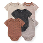 5 Piece Unisex Bodysuits 100% Cotton